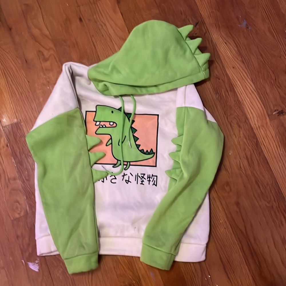 Dino Hoodie w/ Spikes on Sleeves and Hood